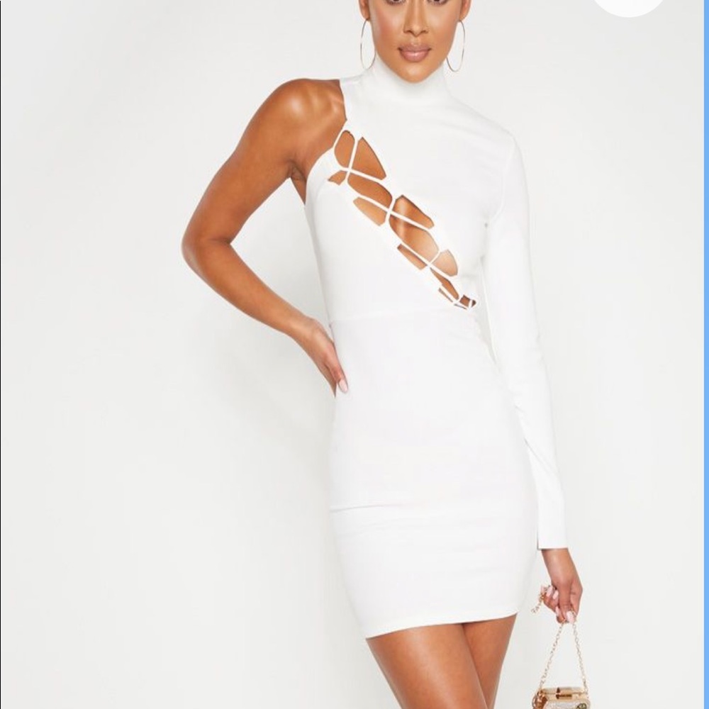 Pretty little thing white cut out dress